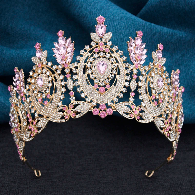 Quinceanera Tiara Crystal Crown Princess Hair Accessory, Transform into a royal with our Enchanted Crystal Rhinestone Tiara.