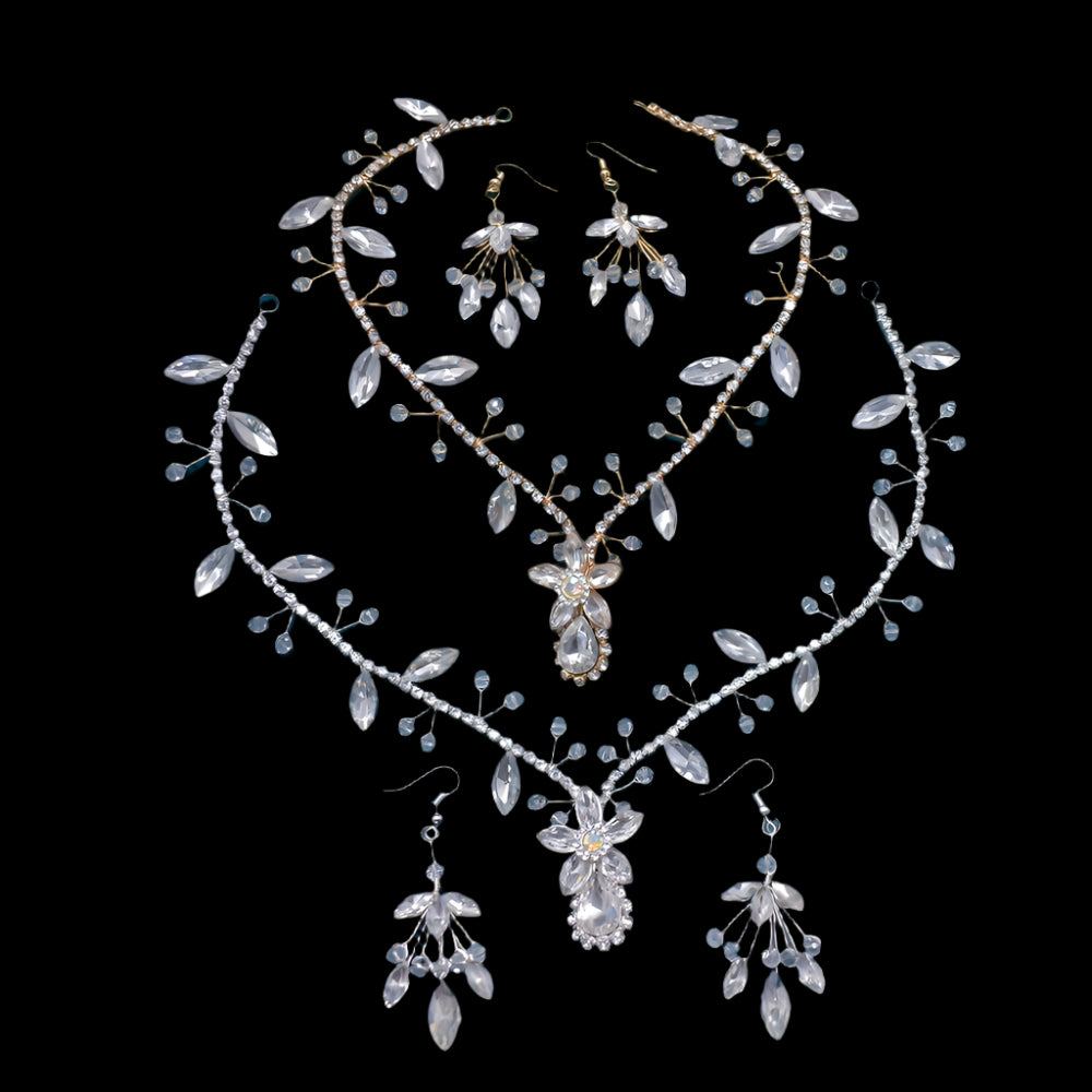 Bridal Headpiece Jewelry Set Tiaras Earrings Fashion Hair Accessories, Add a touch of glamour to your bridal look with this beautiful 