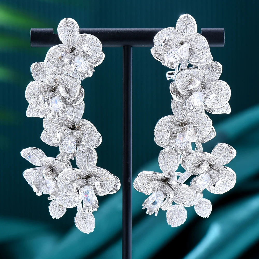 Cubic Zirconia Earrings Crystal Dangle Bridal Jewelry Accessory, Make a glamorous statement with our Gorgeous Crystal Dangle Earrings!