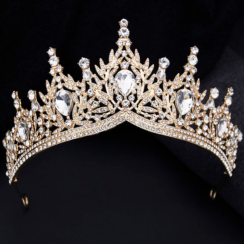 Crystal Tiara Jewelry Set Necklace Earrings Bracelet Party Accessories, shine like royalty with this glamorous crystal tiara jewelry set