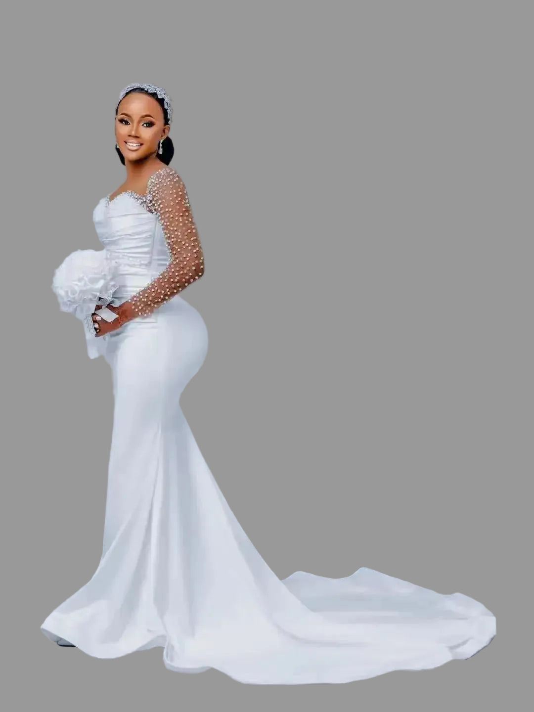 Mermaid Plus Size Wedding Dress Sweep Train Bridal Gown