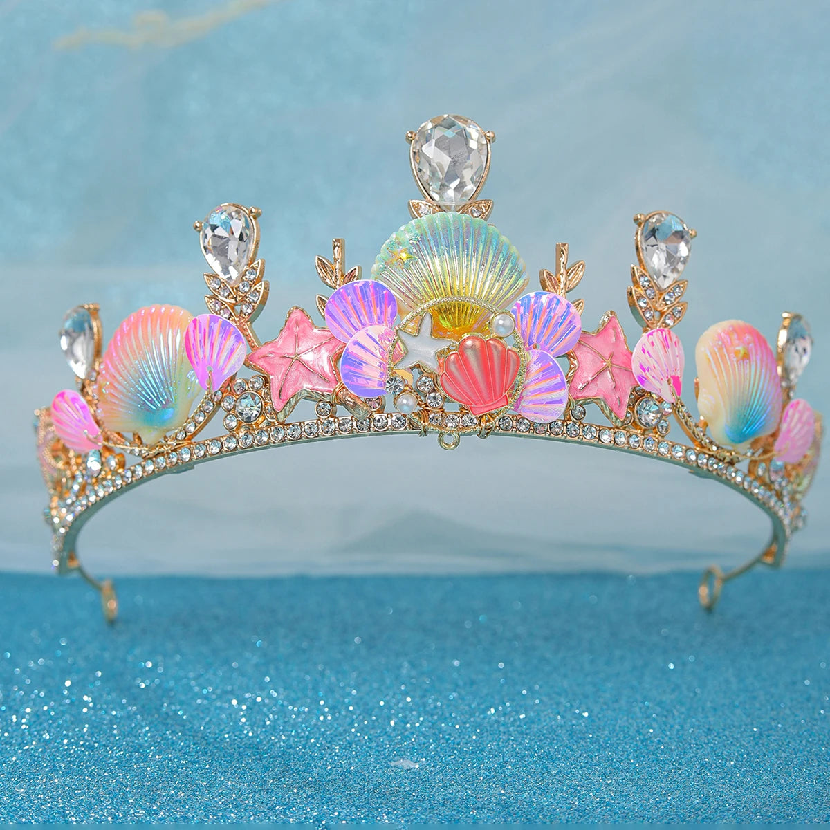 Sea Shell Tiara Crown Birthday Party Costume Hair Accessory, Discover the majestic and graceful charm of this crown!