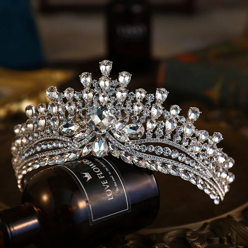 Cubic Zirconia Crown Wedding Day Bridal Tiara Hair Accessory, sparkle like royalty on your big day with this dazzling crystal bridal tiara