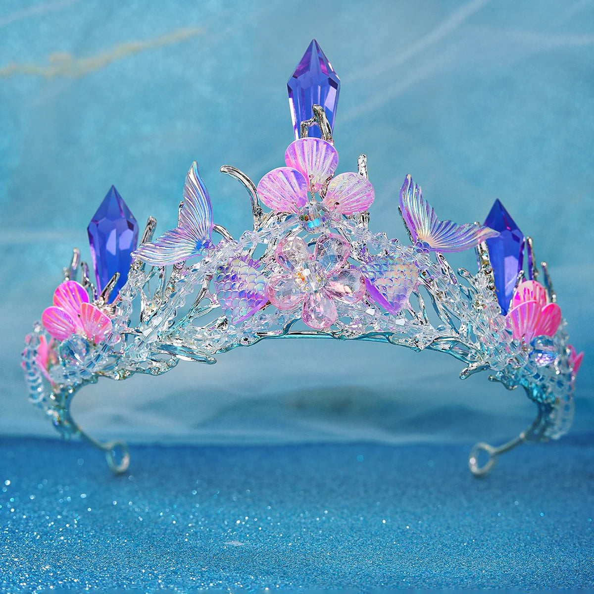 Mermaid Tiara Seashell Starfish Crown Party Hair Accessory, Unleash your inner mermaid with our stunning Mermaid Crown Seashell Starfish Tiara!