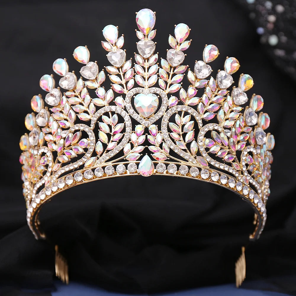 Crystal Pageant Tiara Winner Crown Hair Jewelry Accessories, elevate your look with this dazzling Cubic Zirconia crystal pageant tiara