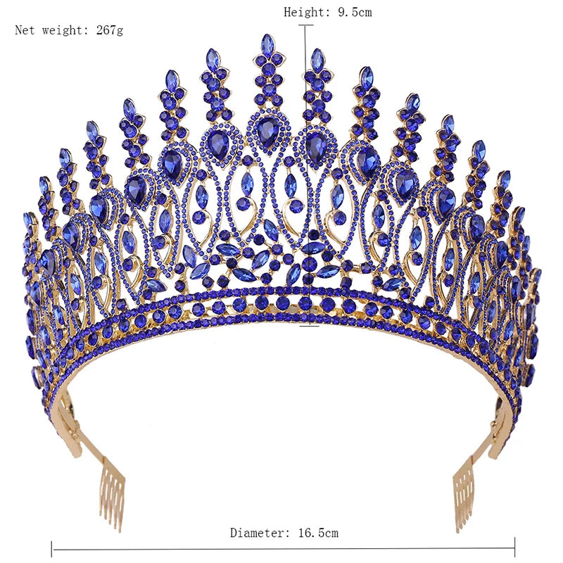 Royal Crystal Tiara Crowns Wedding Party  Hair Accessories
