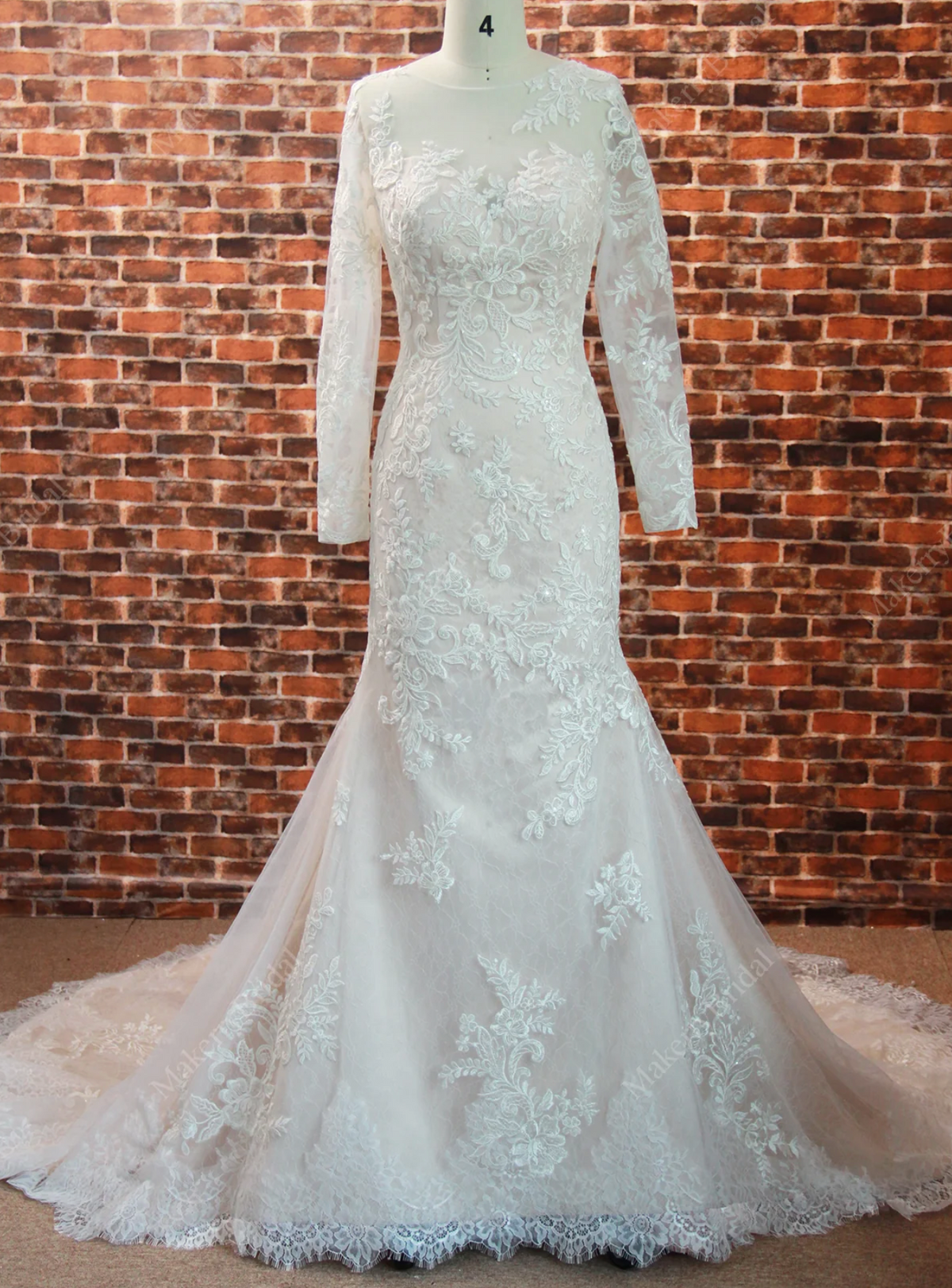 Wedding Dress Lace Long Sleeve Mermaid Bridal Gown – Tulle Lux Bridal Wedding Dress Lace Long Sleeve Mermaid Bridal Gown – Tulle Lux Bridal