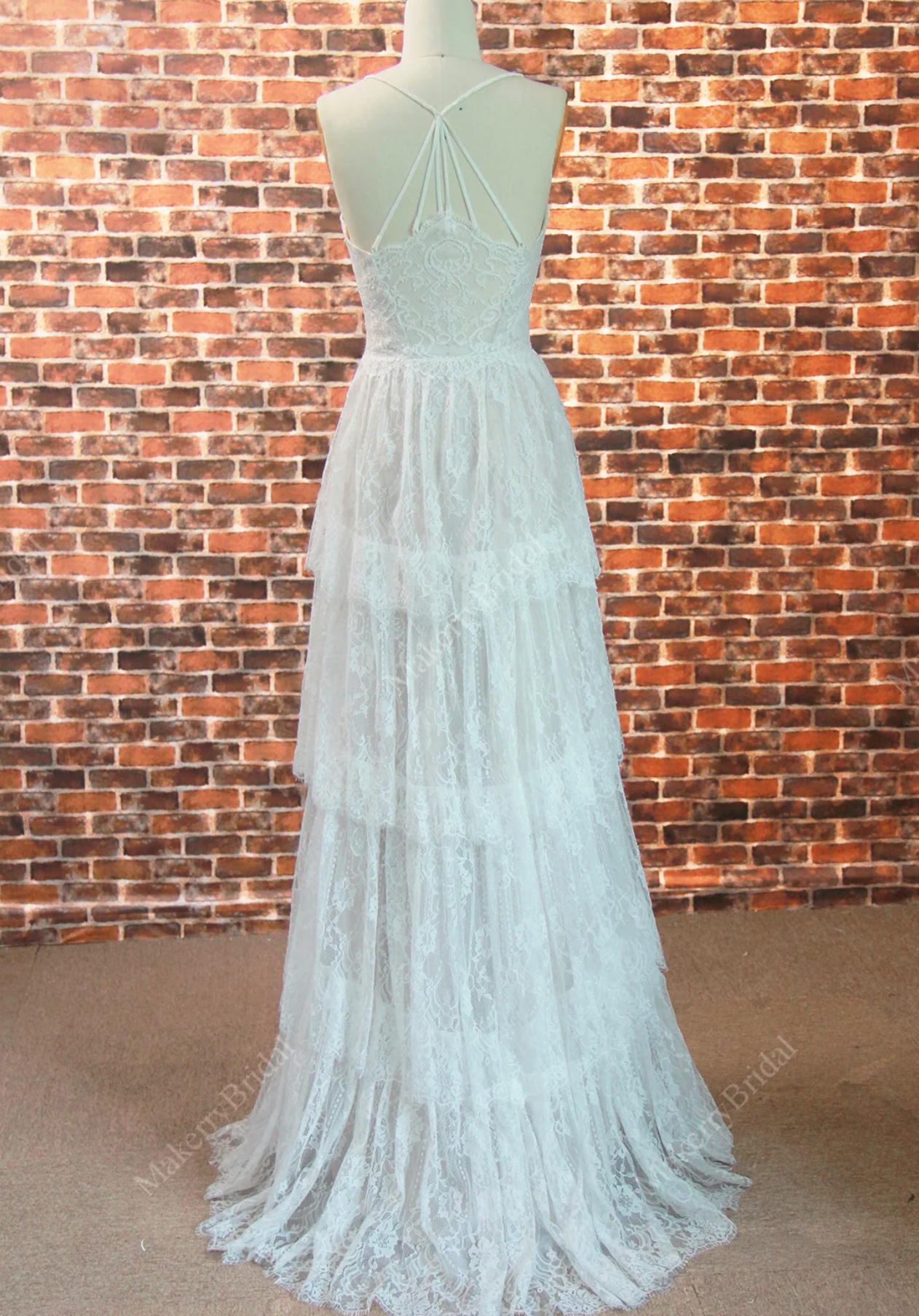 Wedding Dress Dream Bohemian Elegant Lace Bridal Gown, This romantic gown will look absolutely perfect for any bohemian bride as she celebrates her wedding day