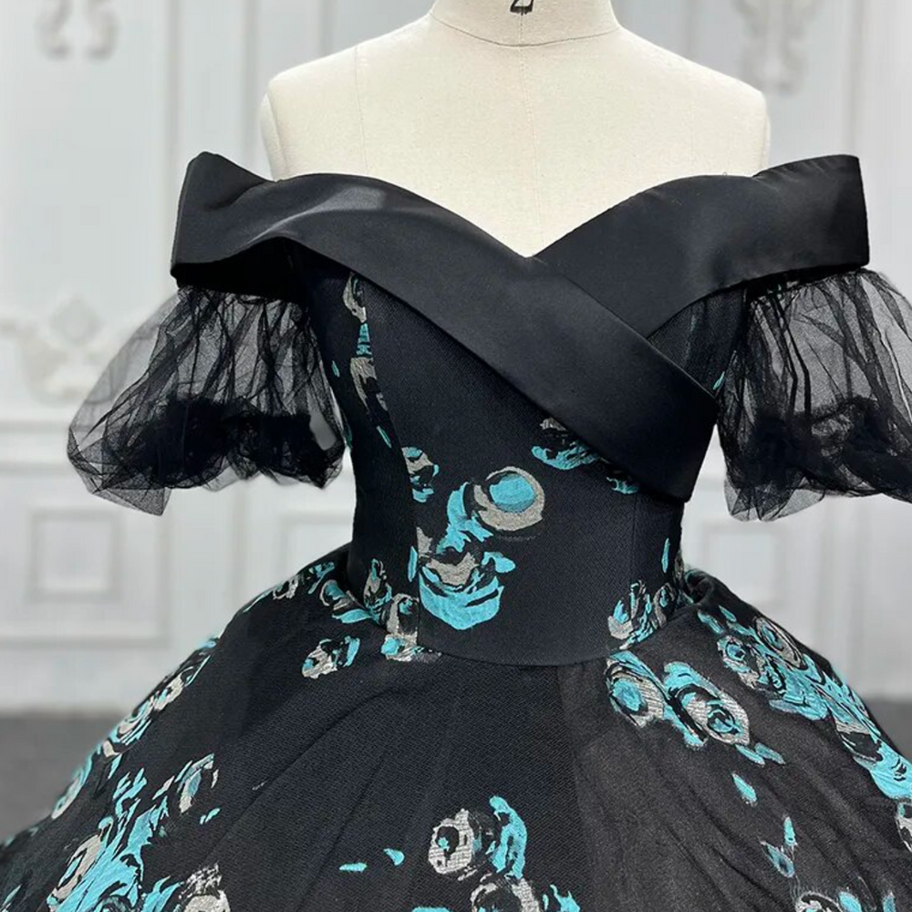 blue and black quince dress Strapless Quinceanera Dress by Rachel Allan RQ1160