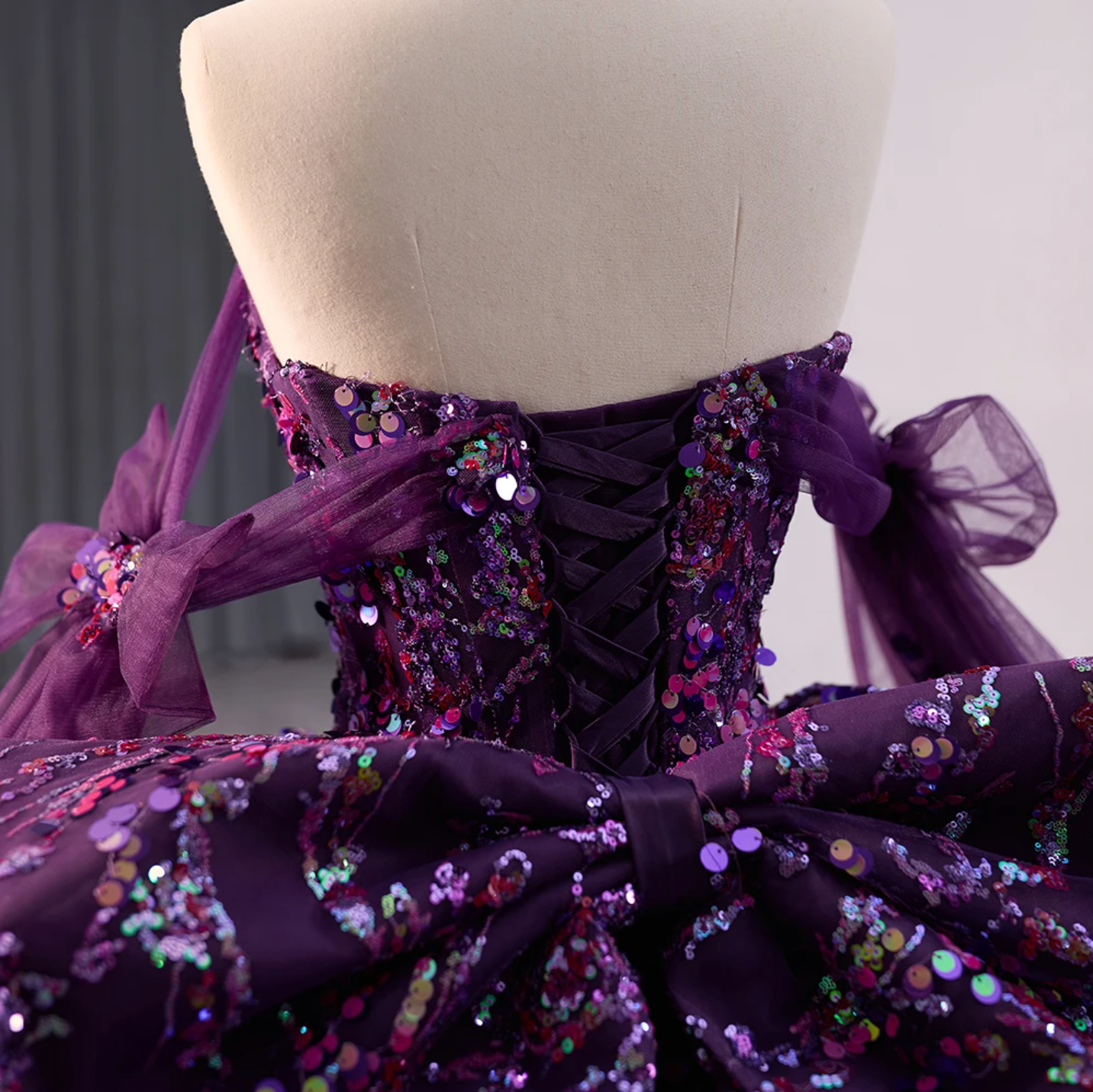 dark purple quinceanera dresses Sweetheart Floral Deep Purple Ball Gown Quinceañera Dress – Tulle Lux Bridal Company