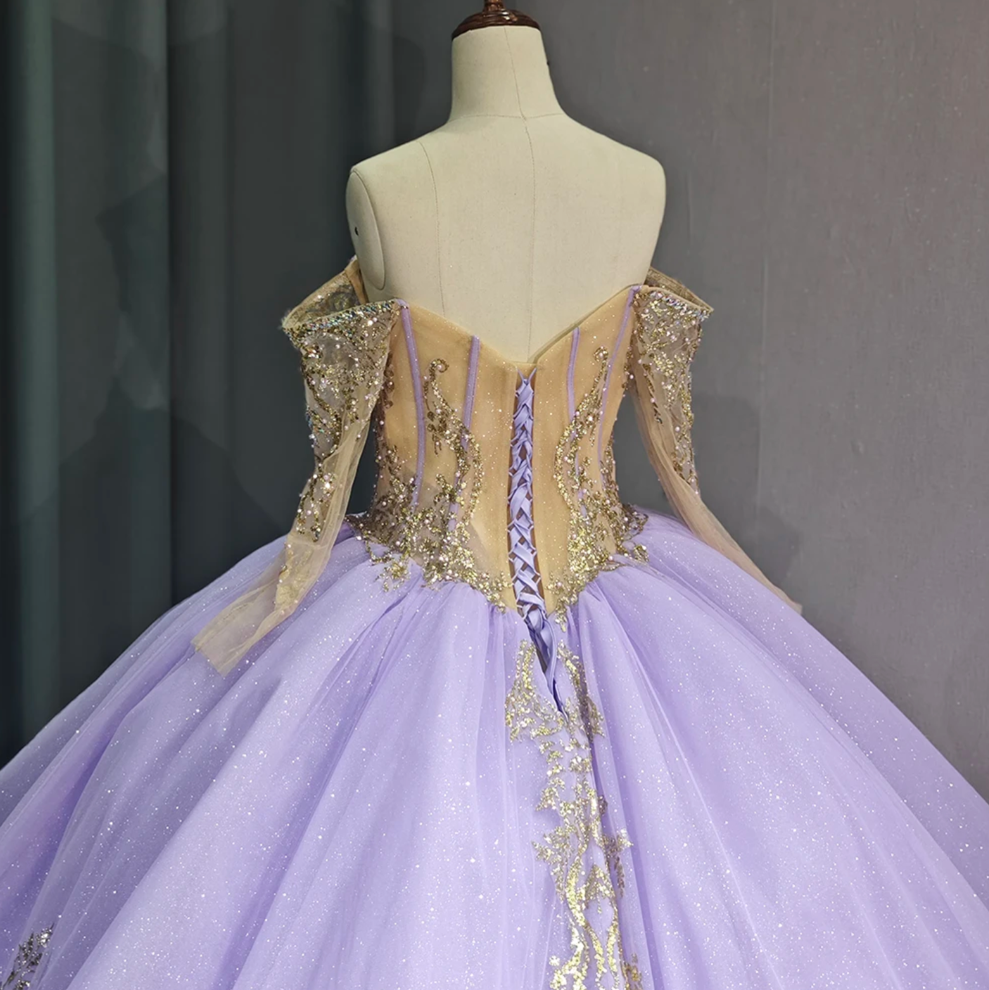 purple and gold lace dress Janessa Dress Lavender gold