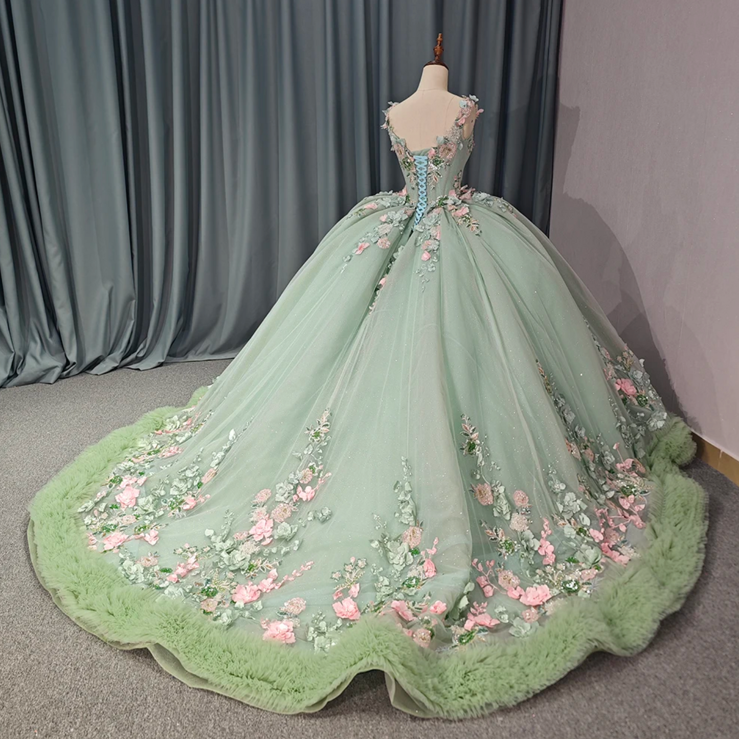 Quinceanera Dress Blush Green Ball Gown