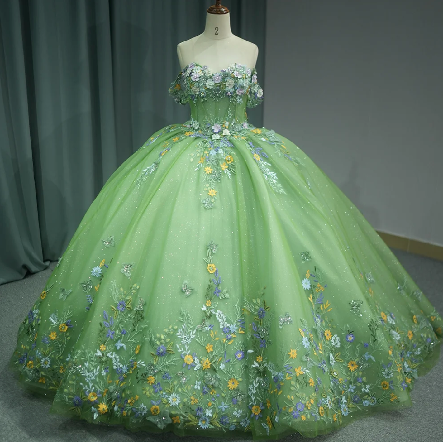 Quinceanera Dress Green Ball Gown