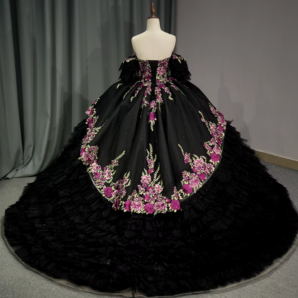 black quinceanera dresses with sleeves Black Quinceanera Dress  Bettyonce's Boutique