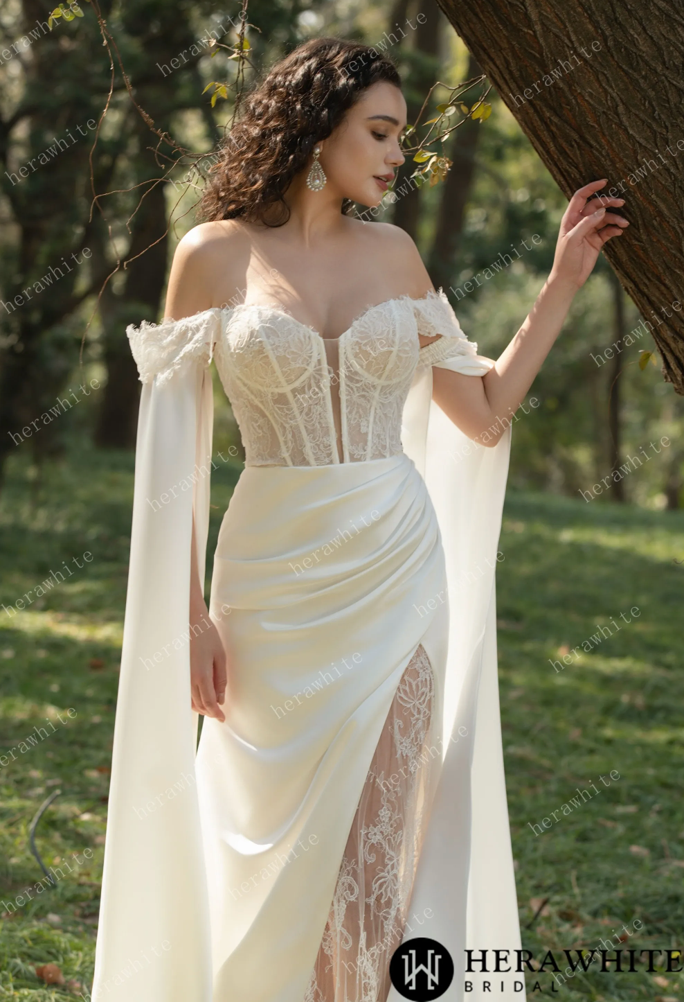 Wedding Dress Lace With Off the Shoulder Straps Gown 10 / Ivory Wedding Dress Lace With Off the Shoulder Straps Gown 10 / Ivory