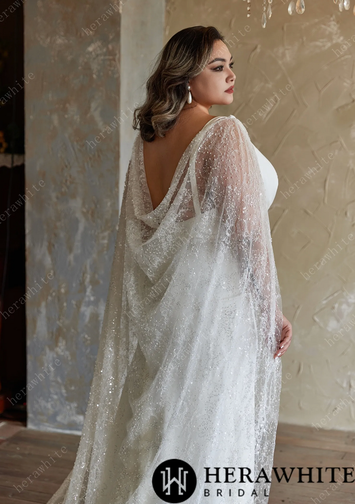 Plus Size Wedding Dress Crepe Satin Fit and Flare Gown – Tulle Lux Bridal  Company