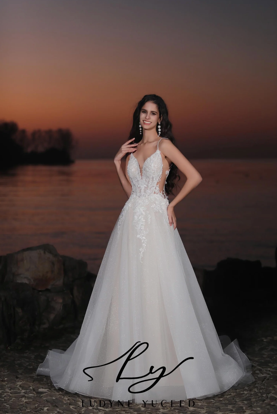 Wedding Dress Spaghetti Straps Tulle A-Line Bridal Gown Tulle Lux Bridal Company Wedding Dress Spaghetti Straps Tulle A-Line Bridal Gown Tulle Lux Bridal Company