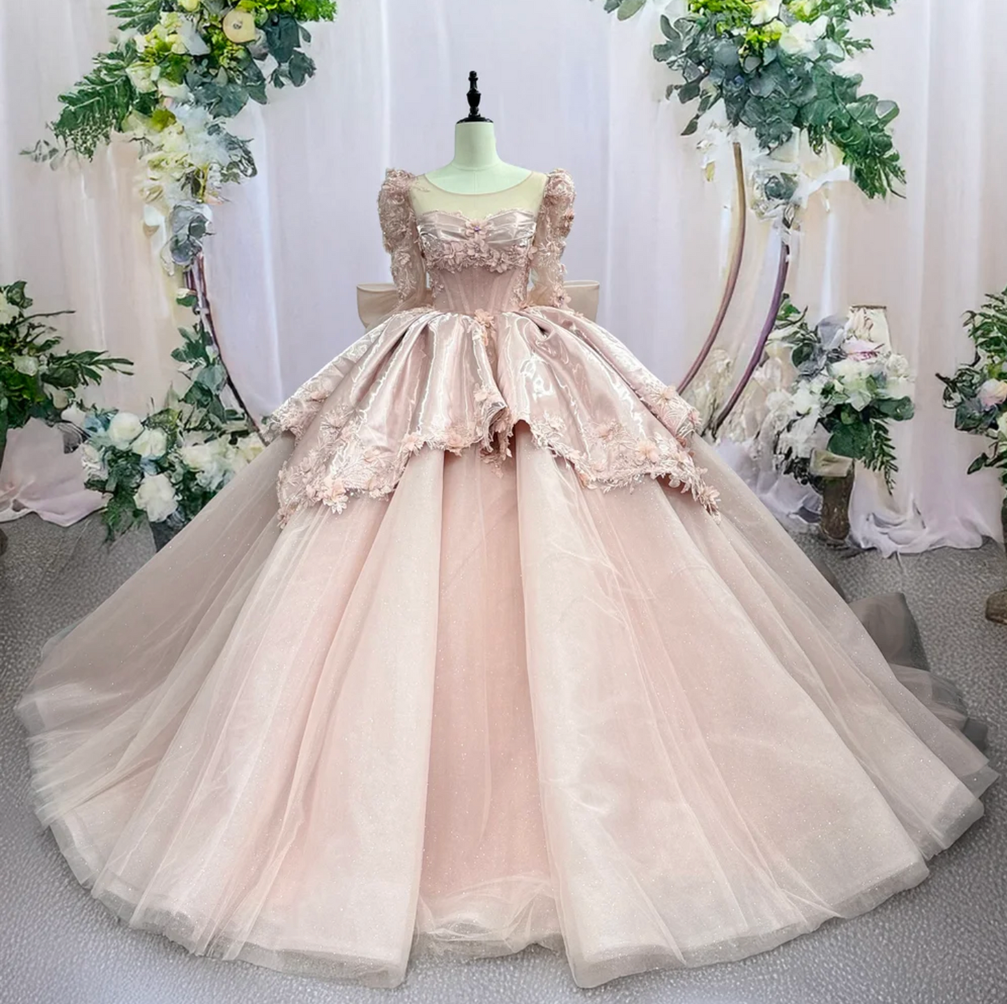 quince dresses light pink Morilee 89404 Quinceaera Dress Detachable sleeves give you a two in one look Wedding Dress Light Pink Xv