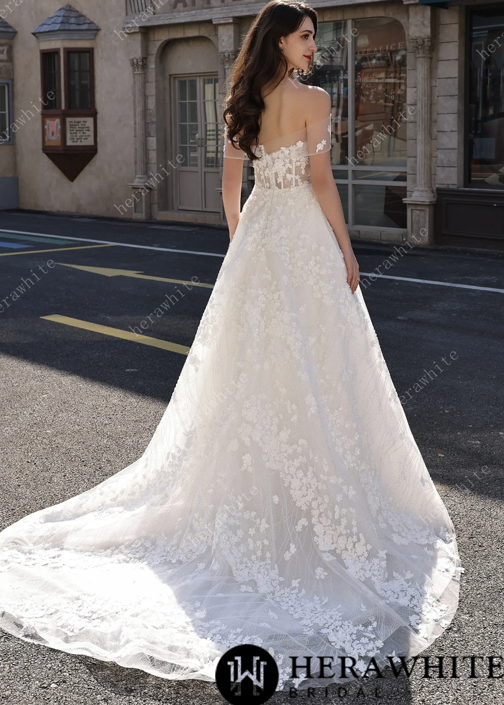 glitter floral and tulle layered wedding dress Colorful Floral Glitter Tulle Wedding Dress