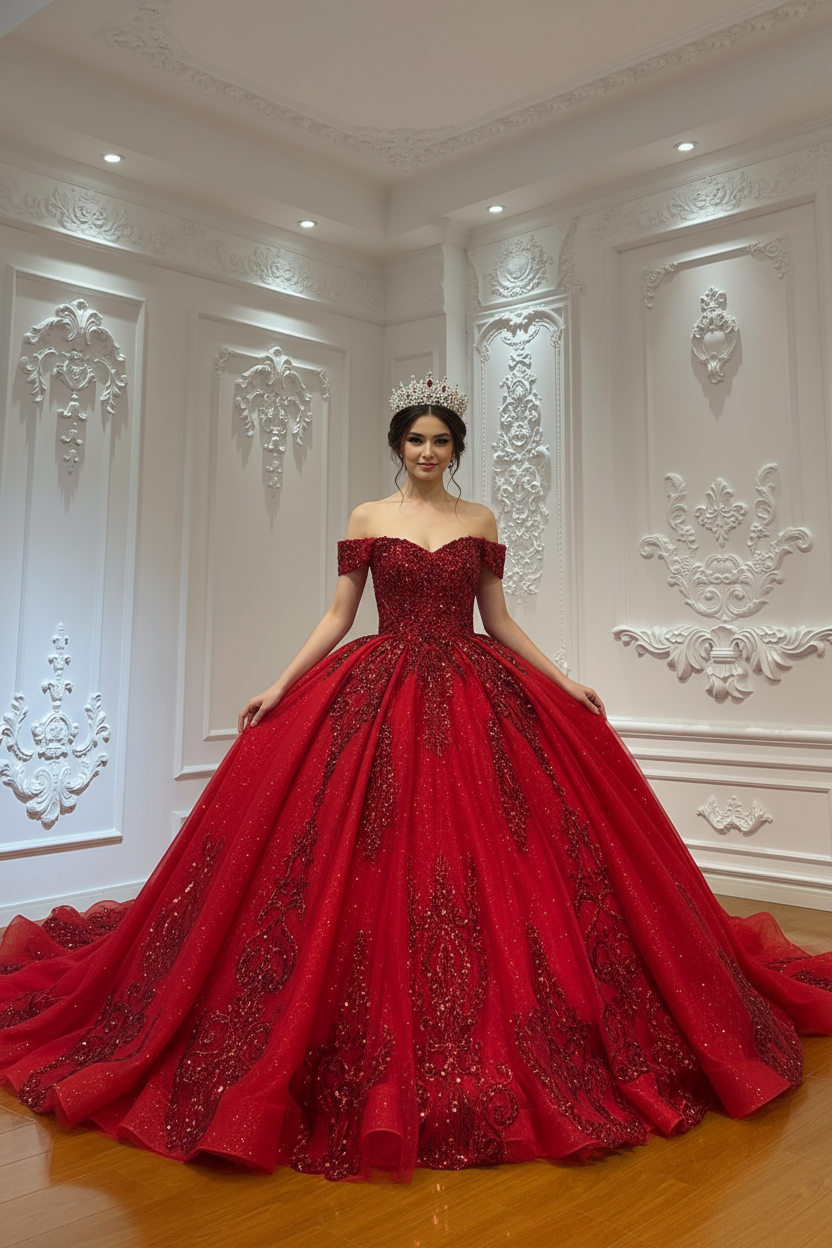red puffy quince dresses Amazon.com: Bling Tulle Sheer Bodice Quinceanera Dresses with Bow Puffy Lace Ball Gowns for Formal Womens Dark Red 0 : Clothing, Shoes & Jewelry