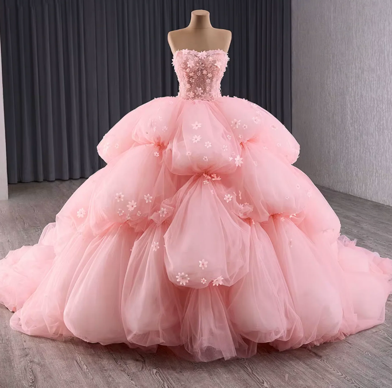 pink sparkly quince dress Champagne Rose Gold Quinceanera Dresses Sparkly Lace Ball Gown Bow Back Sweet16