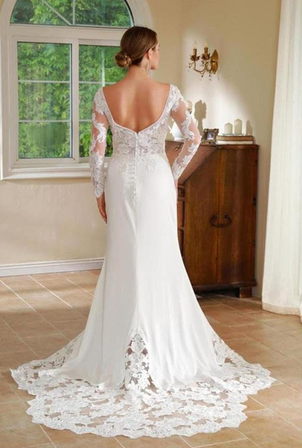 fit and flare satin wedding dress Satin Mermaid Wedding Dress with Detachable Overskirt