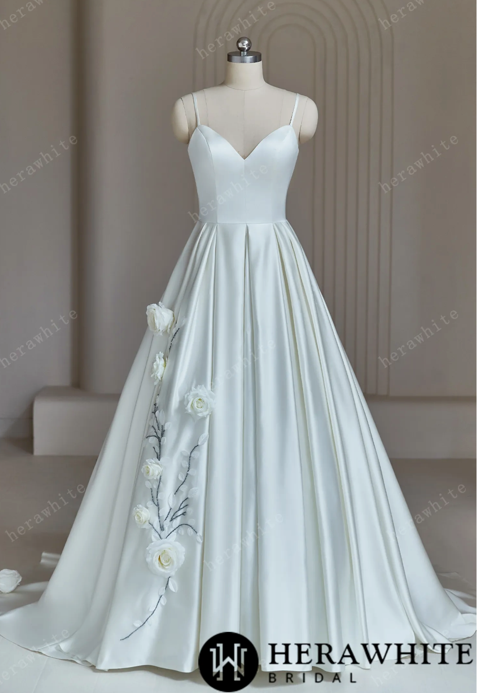 Satin A Line Wedding Dress