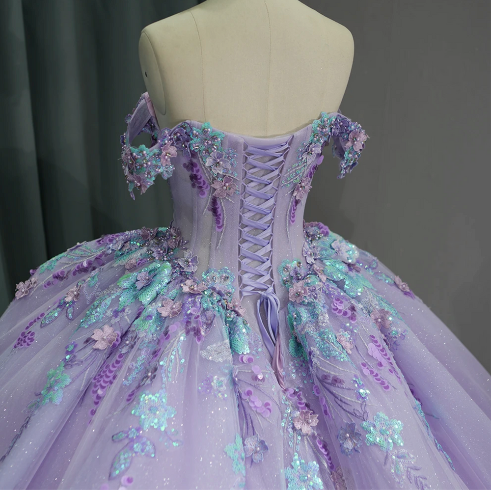 purple and green quinceanera dresses Sage quinceaera dress