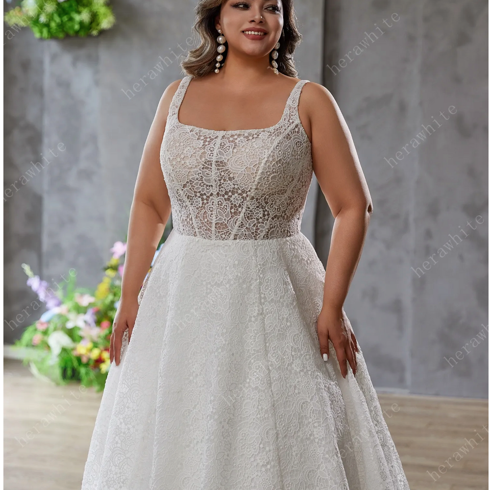 a-line plus size wedding dresses Dress 2026 Off-the-Shoulder Long Sleeveless Ivory The tastefully designed V 66259PS: Tulle A-Line Plus Size