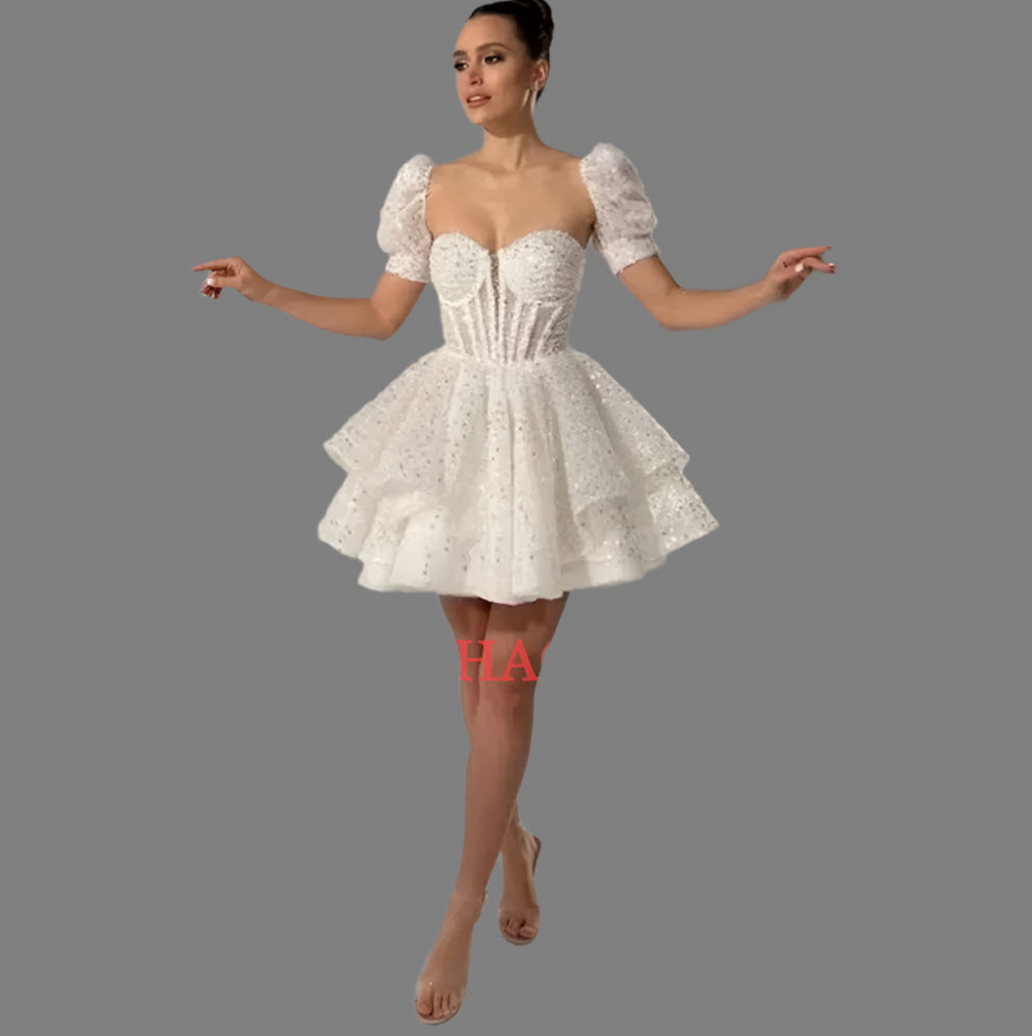 Mini Wedding Dress Short Lace Bridal Gown – Tulle Lux Bridal Company