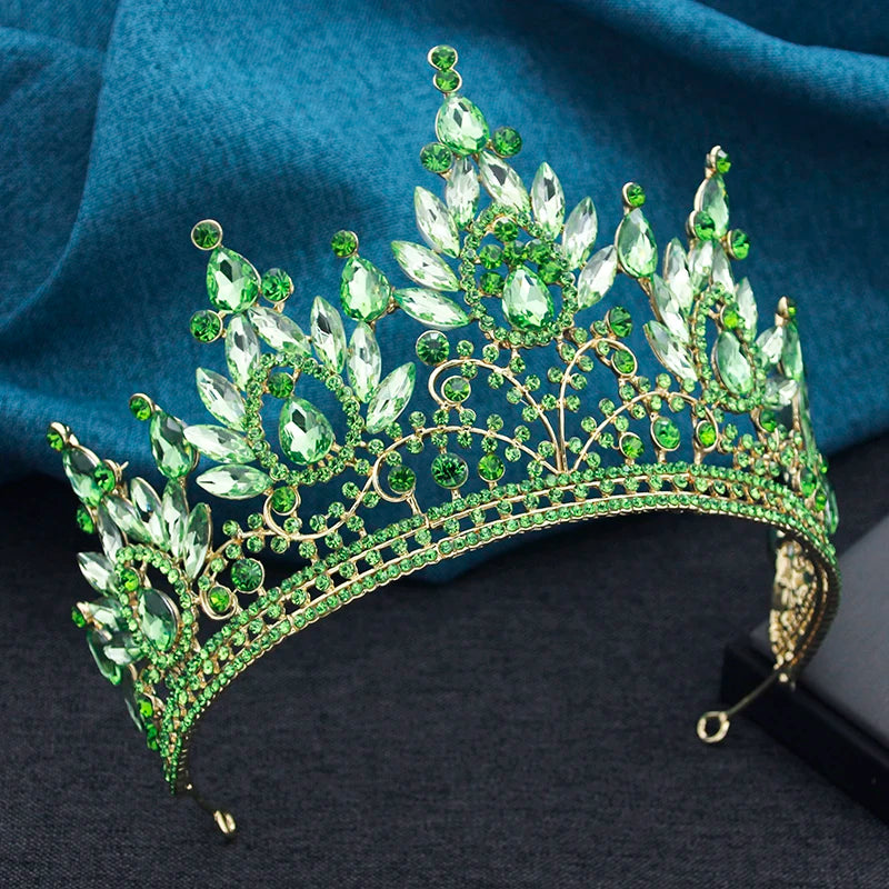 Quinceanera Crystal Tiara Princess Crown Hair Accessory, Indulge in true royalty with this exquisite tiara, featuring a regal center point adorned 