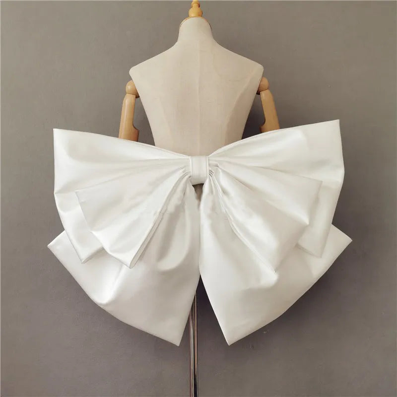 Detachable Bow Wedding Dress Accessory, Satin blend large bow for a wedding dress accessory, removable with a tie for front or back of your dress,
