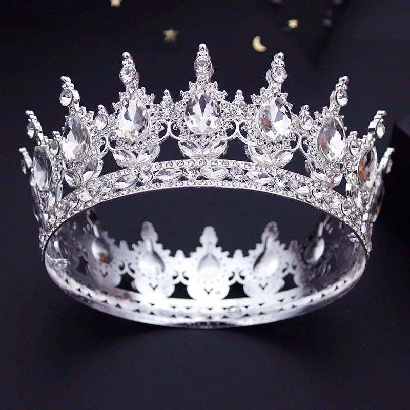 Round Crown Classic Royal Queen King Party Hair Accessories, This full round royal crown is the perfect hair accessory for parties, weddings, and special events. 