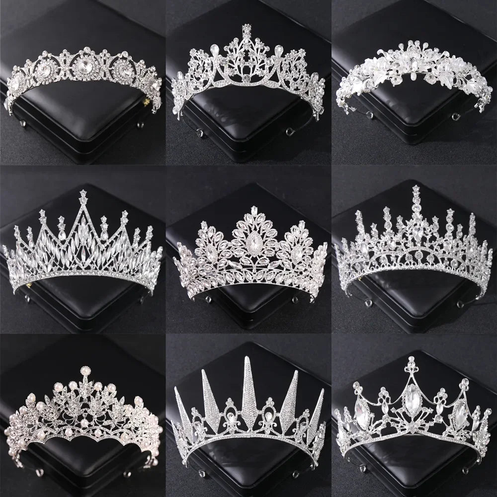 Silver Crystal Tiaras Variety of Styles Crowns Hair Accessories, sparkle and shine at your next celebration with our stunning silver crystal tiaras