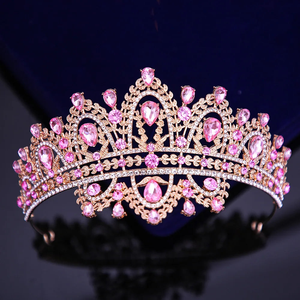 Quinceanera Tiara Crystal Rhinestone Crown Party Hair Accessory, Shine like a queen with our Crystal Tassel Drop Rhinestone Tiara Crown!