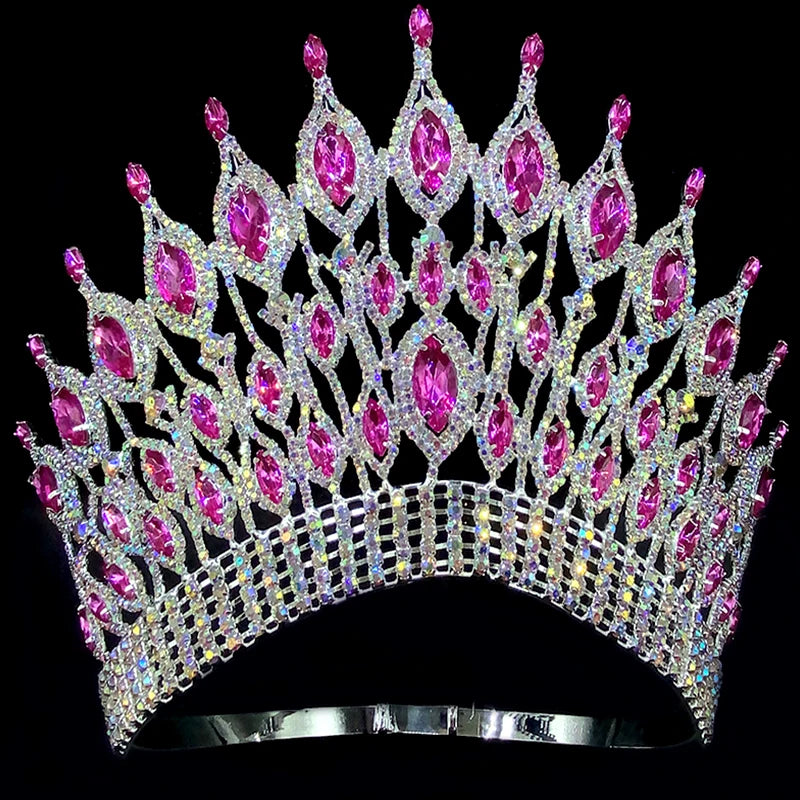 Pageant Crown Crystal Rhinestone Queen Tiara Hair Accessory, Be the star of the show with this Pageant Crown Crystal Rhinestone Queen Tiara 