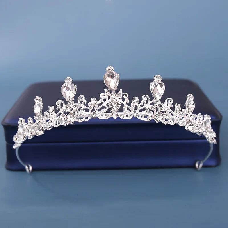 Crystal Tiara Petite Rhinestone Party Day Crown Hair Accessory, elevate your birthday or bridal look with a petite crystal tiara