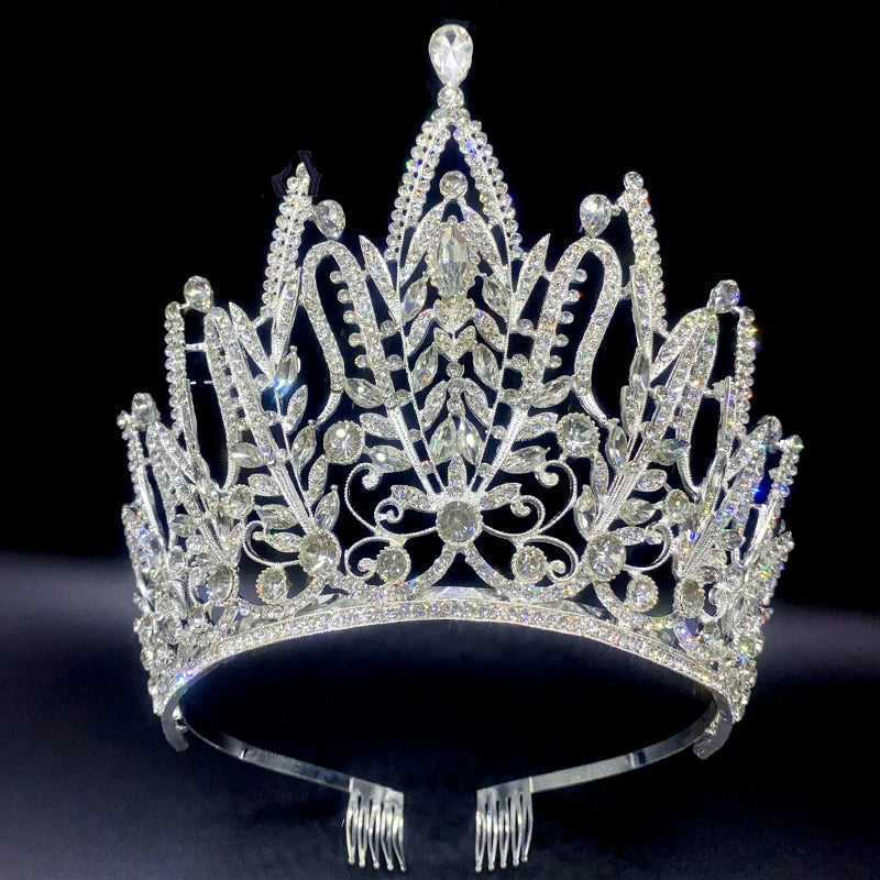 Crystal Pageant Crown Winners Tiara Event Hair Accessory, reign supreme on stage with this stunning tall winners pageant tiara!