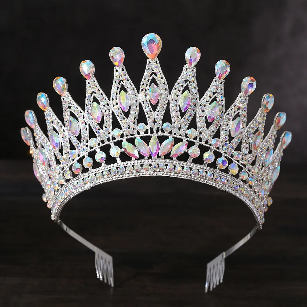 Large Crystal Tiaras Crown Party Pageant Wedding Hair Accessories