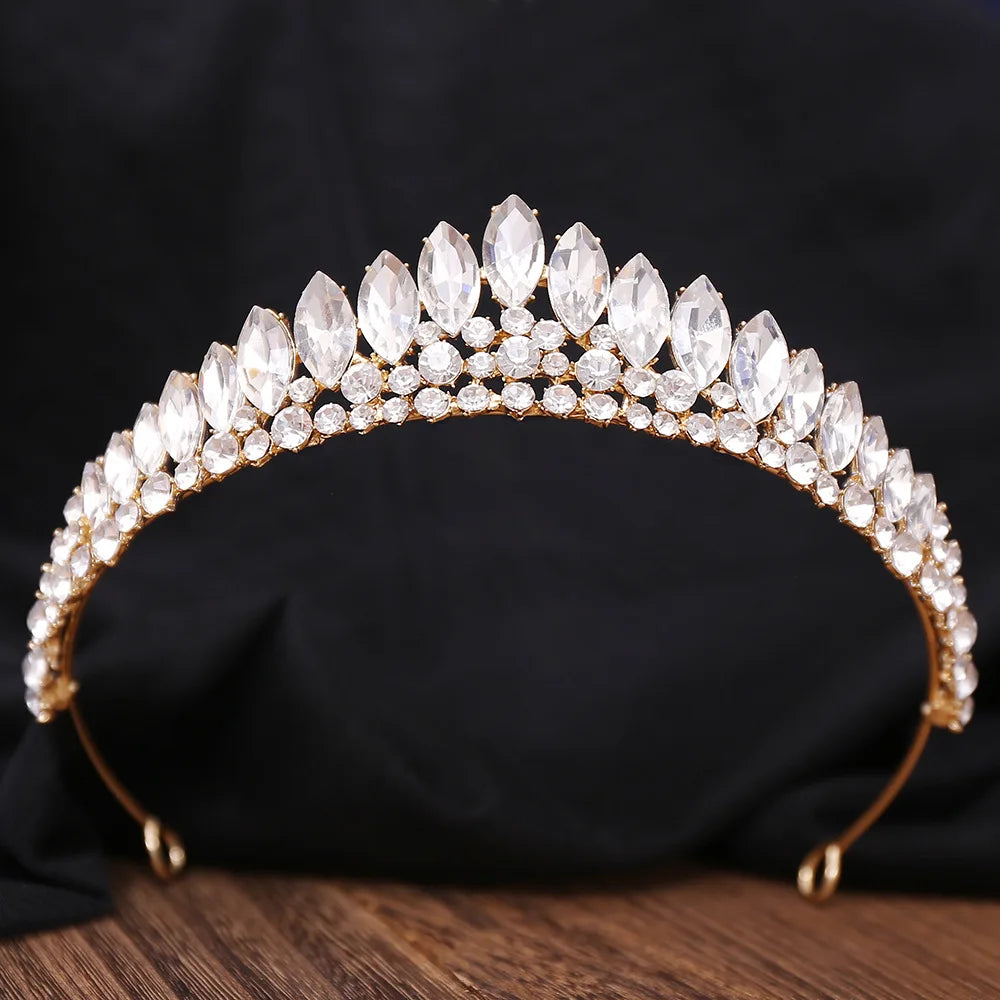 Princess Crystal Tiara Bridal Hair Crown Accessory, Elevate your special day with our Princess Crystal Rhinestone Bridal Tiara Crown