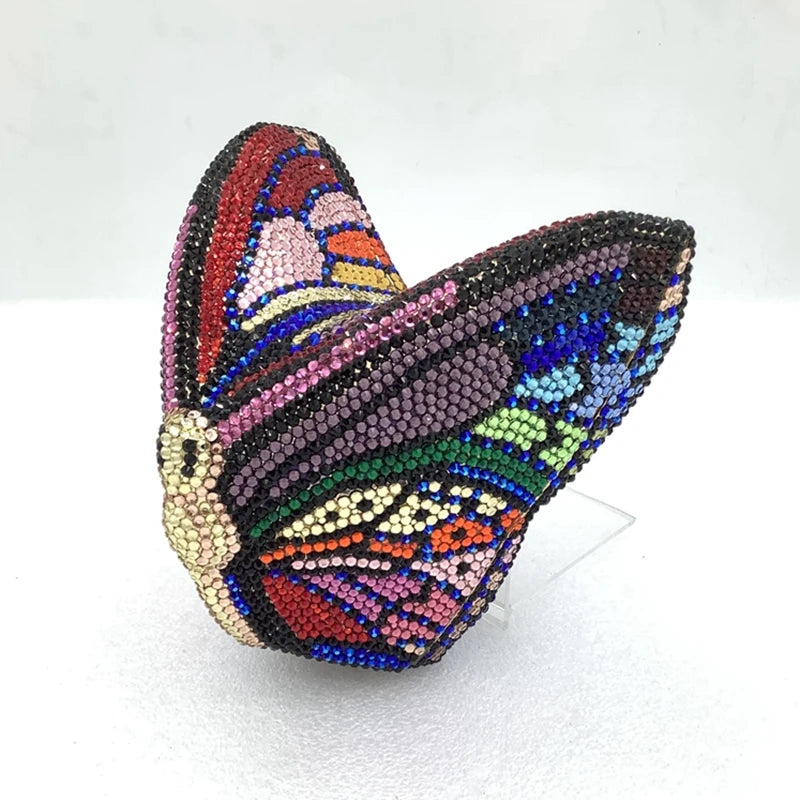 Beaded Clutch For Special Occasions Butterfly Crystal Evening Bag, Elevate your evening ensemble with this butterfly-shaped crystal clutch