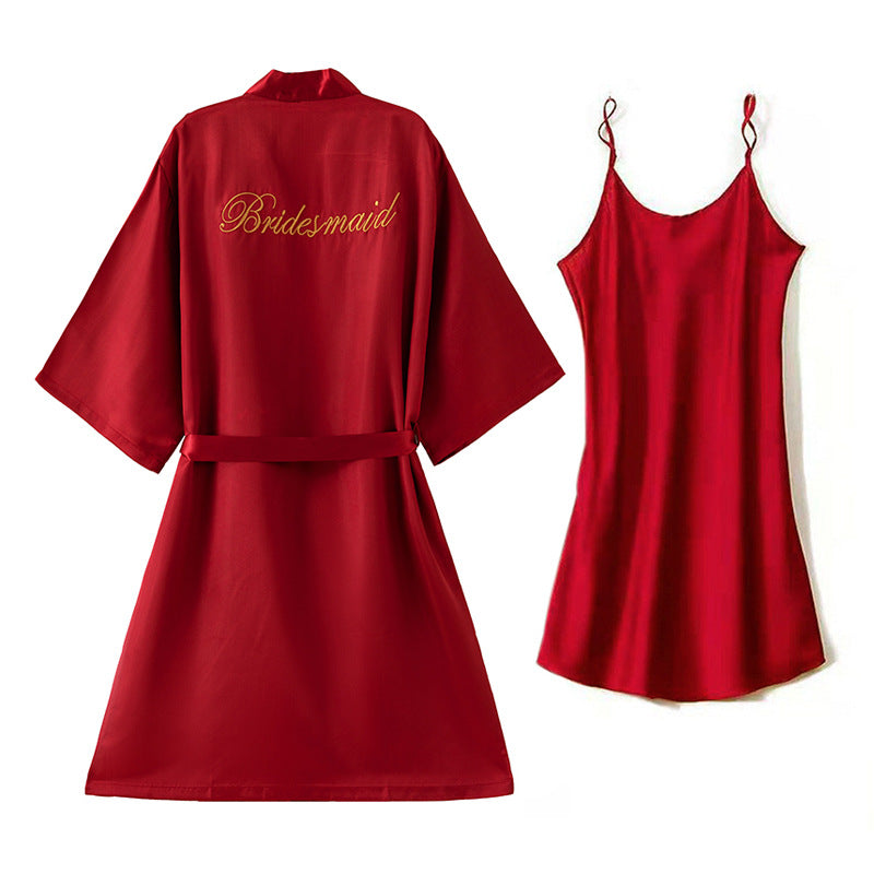 Wedding Morning Gowns Nightgown Two Pieces