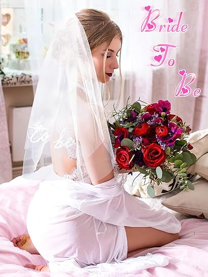 Bride To Be Embroidered Veil Bachelorette Party Accessory