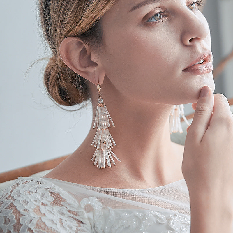 Fashion Tassel Boho Earrings Wedding Dress Accessories