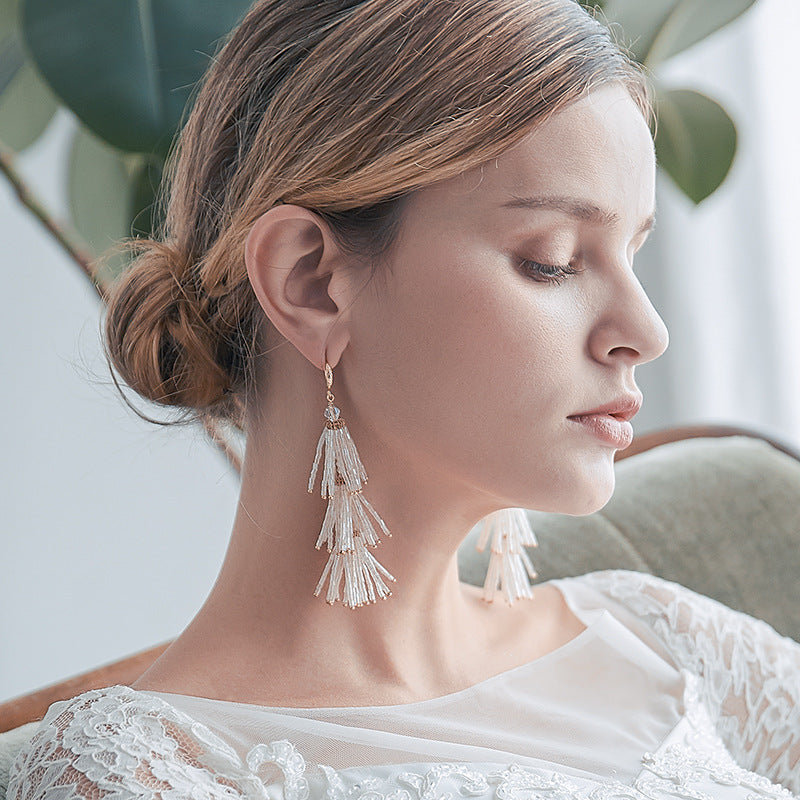 Fashion Tassel Boho Earrings Wedding Dress Accessories