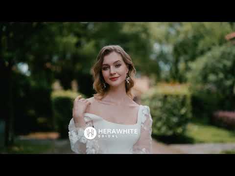 Wedding Dress Square Neck Crepe Fit And Flare With Train