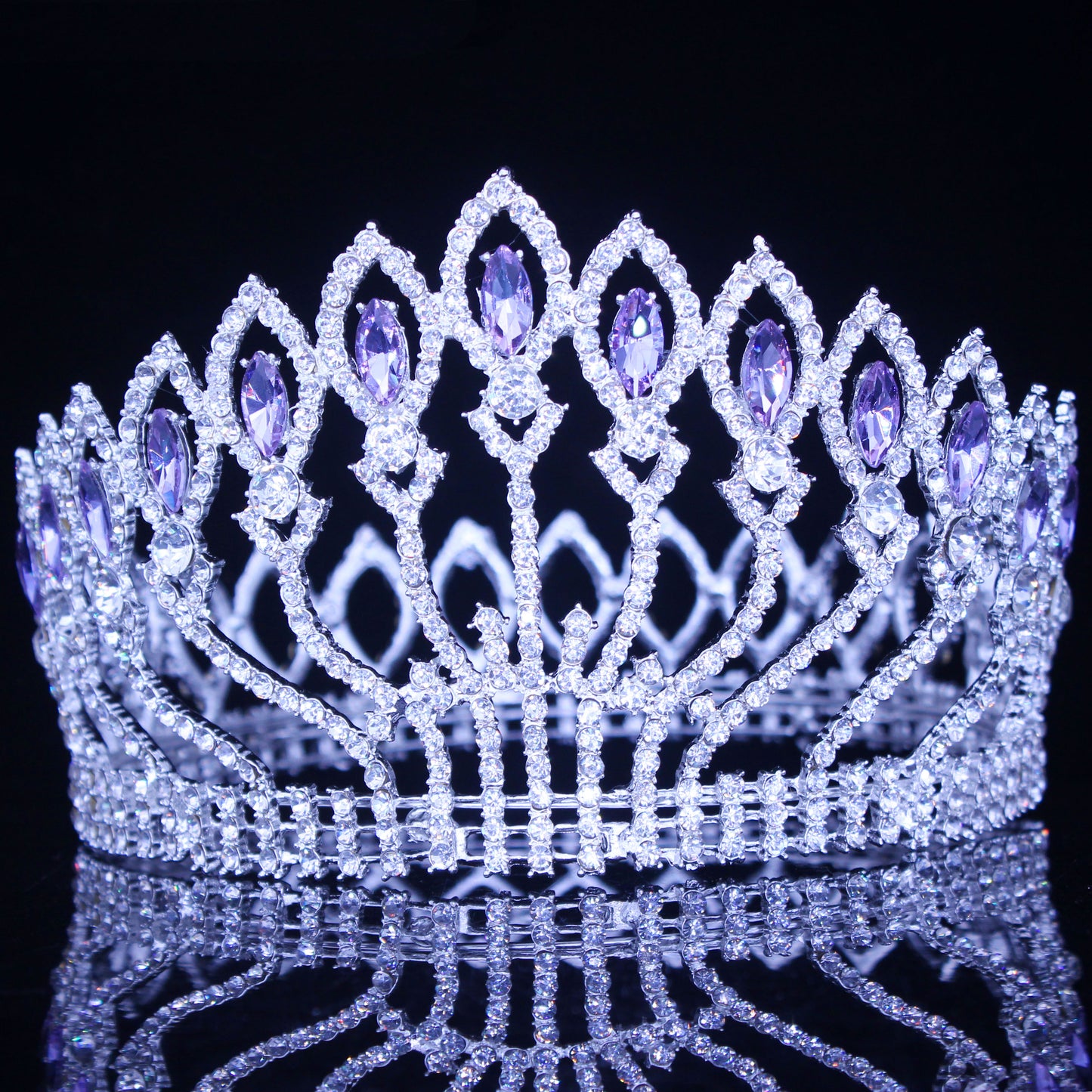 Pageant Tiara Crown Colorful Crystal Queen Winners Hair Accessory, Indulge in the opulence of crystal tiara crowns available in a variety of stunning colors,