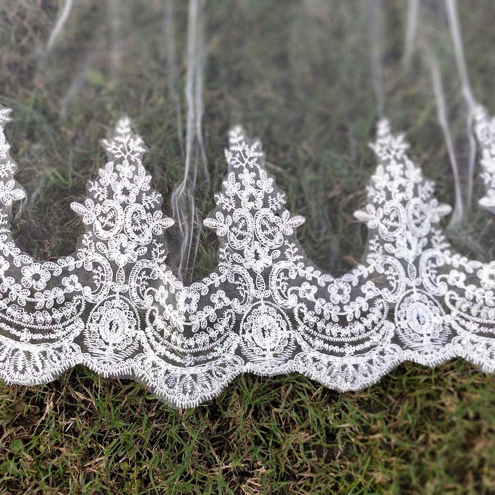 Wedding Veil Cathedral Length Two Layers Sequins Lace Bridal Accessory,  2 layer wedding bridal veil, available in multiple lengths