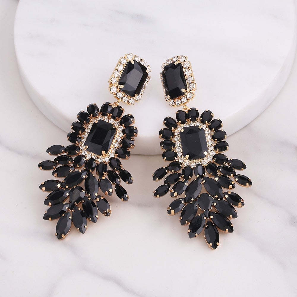 Crystal Rhinestone Party Earrings Dangle Drop Jewelry Accessories, Sparkle and shine at any special event with our Dramatic Crystal Dangle Rhinestone Earrings!