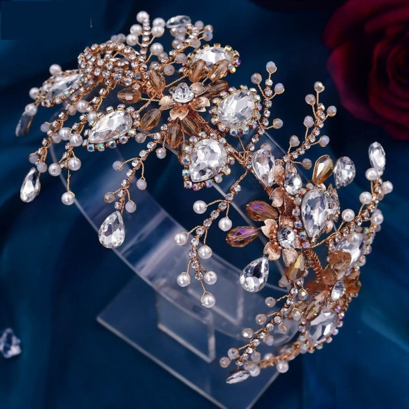 Bridal Headpiece Wedding Crown Hair Accessory Crystal Headdress, Transform into a glowing bride with this exquisite bridal headband,